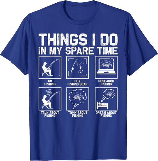 Funny Fishing Bass Fish Dad Men Reel Cool Fishing Lover T-Shirt - T-Shirt | Royal