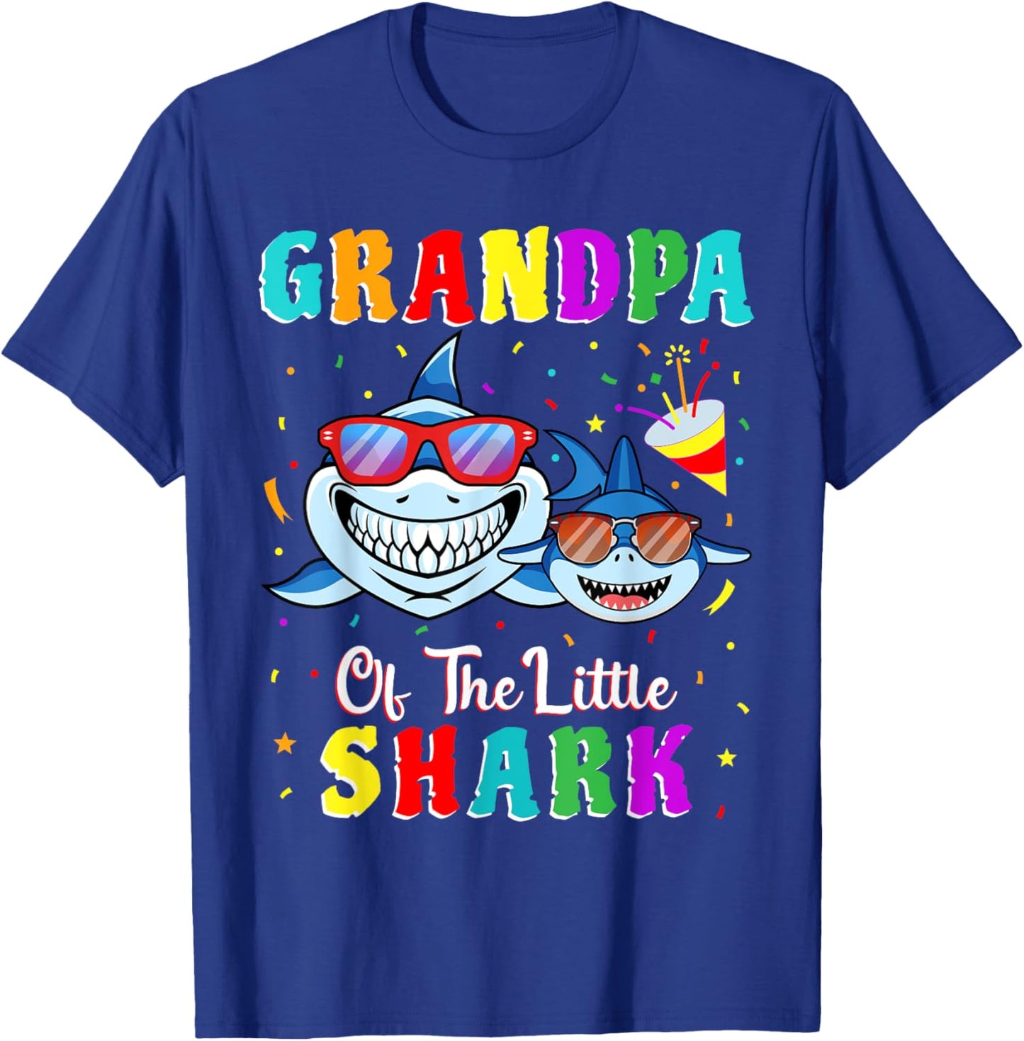 Grandpa Of The Little Shark Grandson Shark Birthday Party . T-Shirt - T-Shirt | Royal