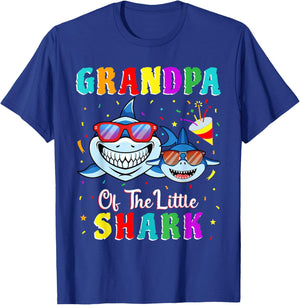 Grandpa Of The Little Shark Grandson Shark Birthday Party . T-Shirt - T-Shirt | Royal