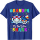 Grandpa Of The Little Shark Grandson Shark Birthday Party . T-Shirt - T-Shirt | Royal
