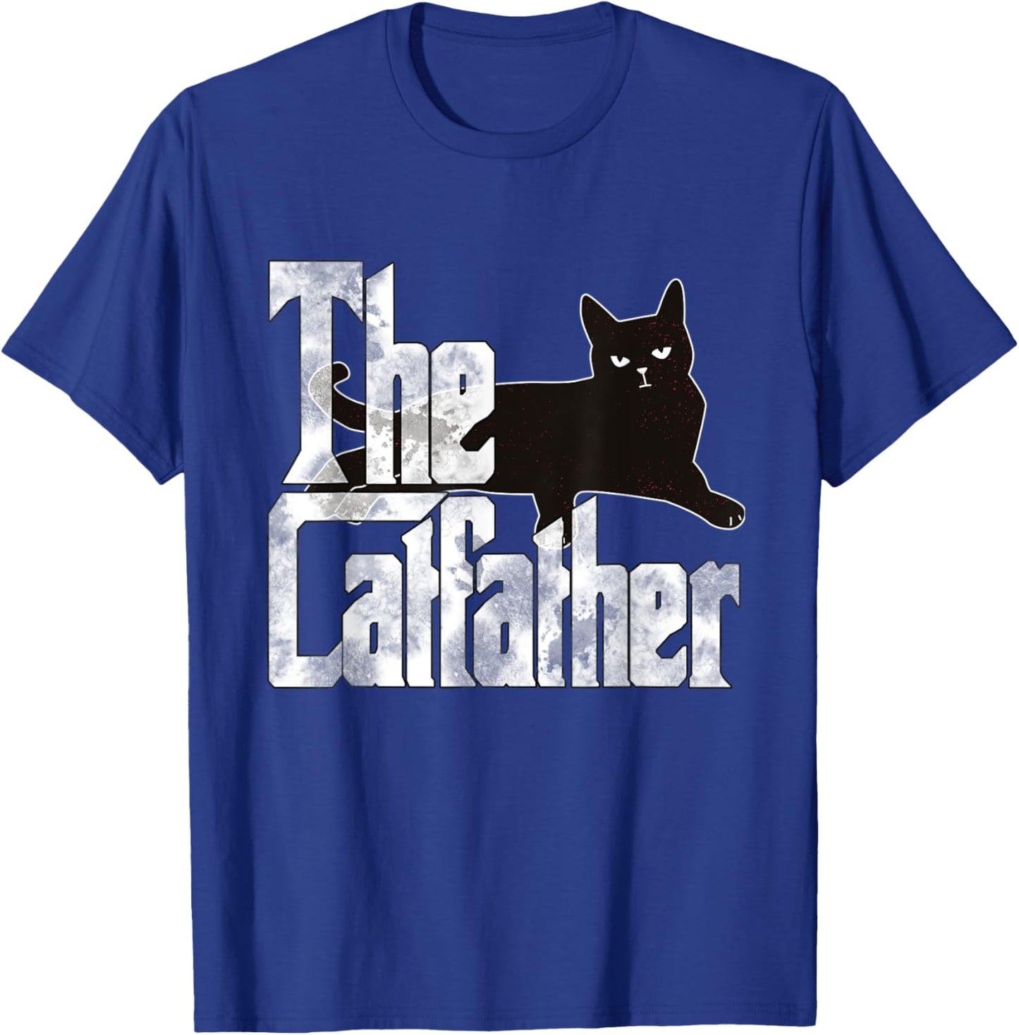 Cat Dad The Catfather Lazy Black Cat Father Kitty Daddy Men Women T-Shirt - T-Shirt | Royal