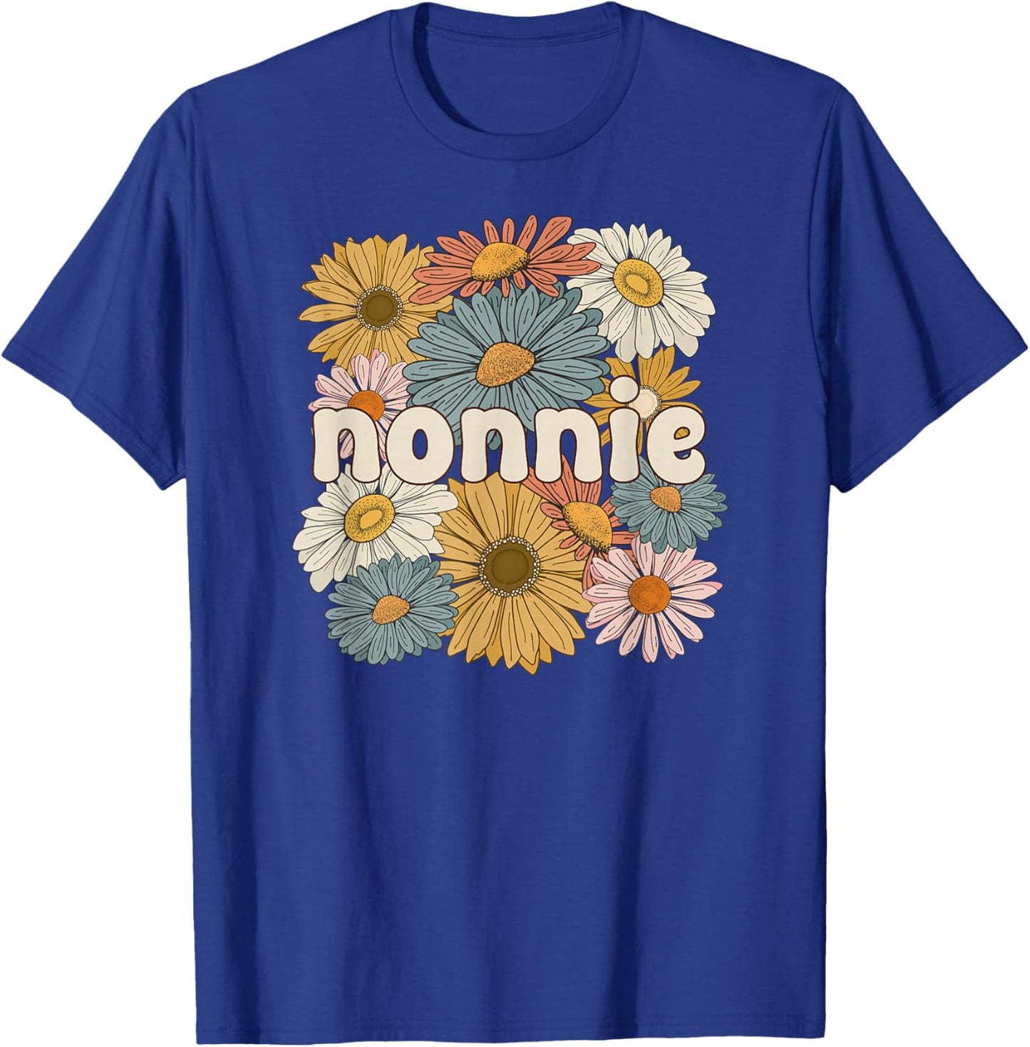 Groovy Nonnie Grandmother Flowers Nonnie Grandma T-Shirt - T-Shirt | Royal