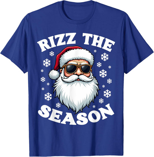 Rizz The Season Funny Christmas Charming Santa Silly Xmas T-Shirt - T-Shirt | Royal
