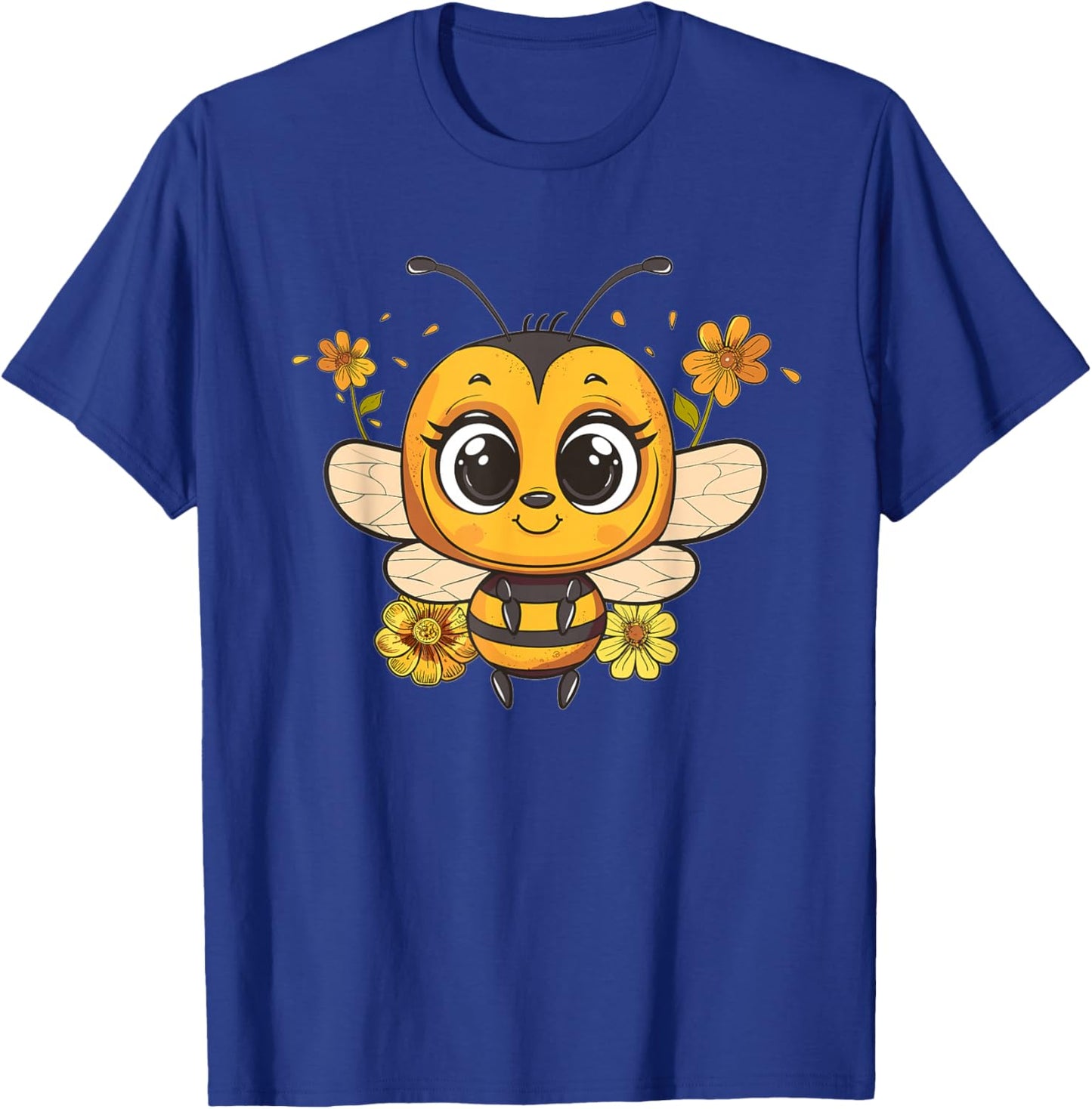 Cute Bee with Flowers I Kids Bee T-Shirt - T-Shirt | Royal