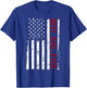 Distressed US American Flag Father Shirt Best Dad Ever T-Shirt - T-Shirt | Royal