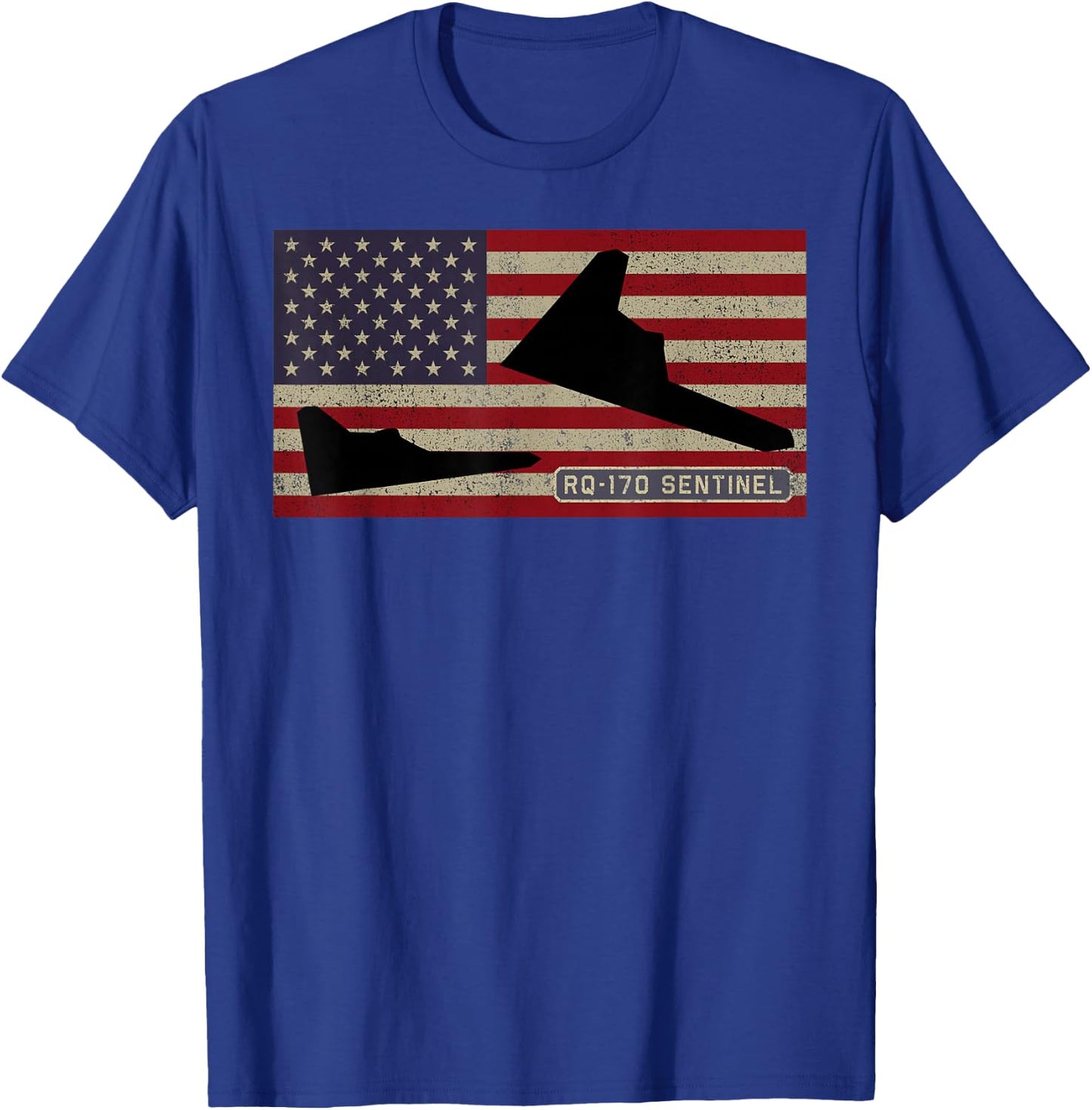 RQ-170 Sentinel Military UAV Drone American Flag Men T-Shirt - T-Shirt | Royal