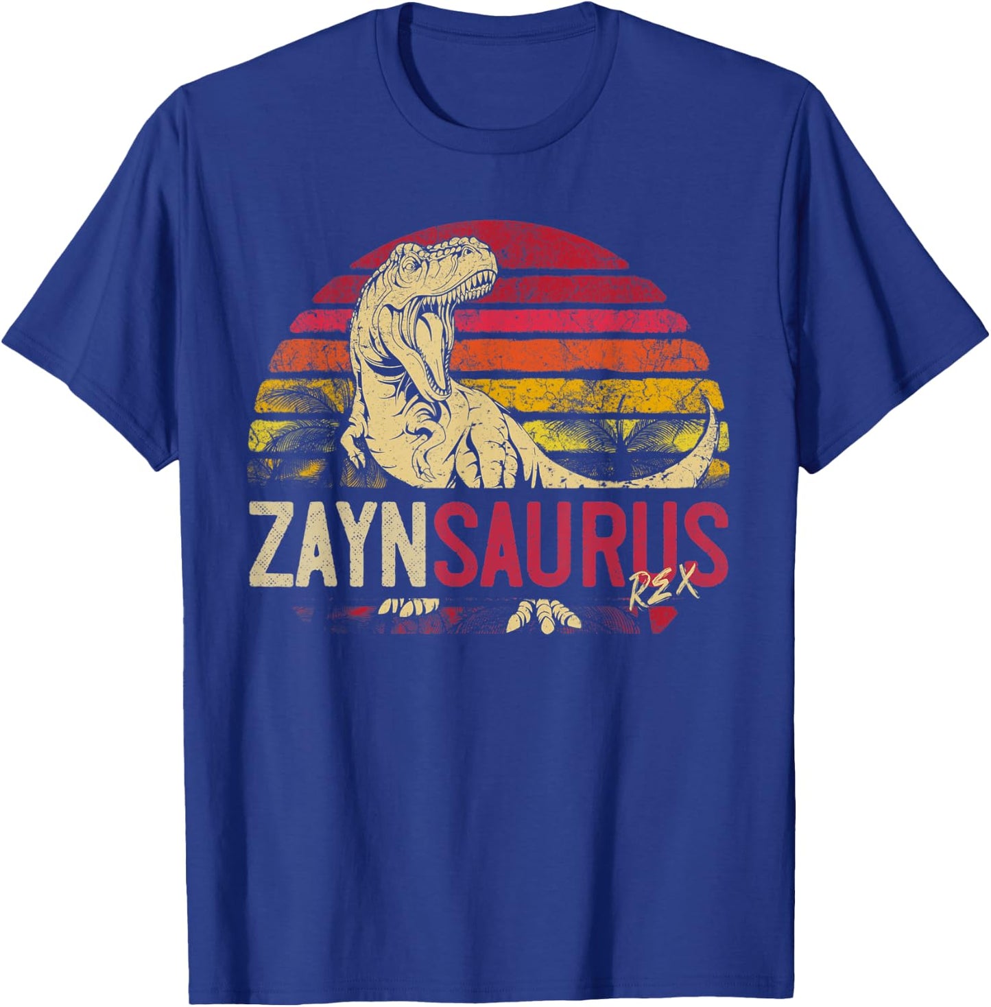 Zayn Saurus Funny Personalized Dinosaur T Rex Name Boys Gift T-Shirt - T-Shirt | Royal