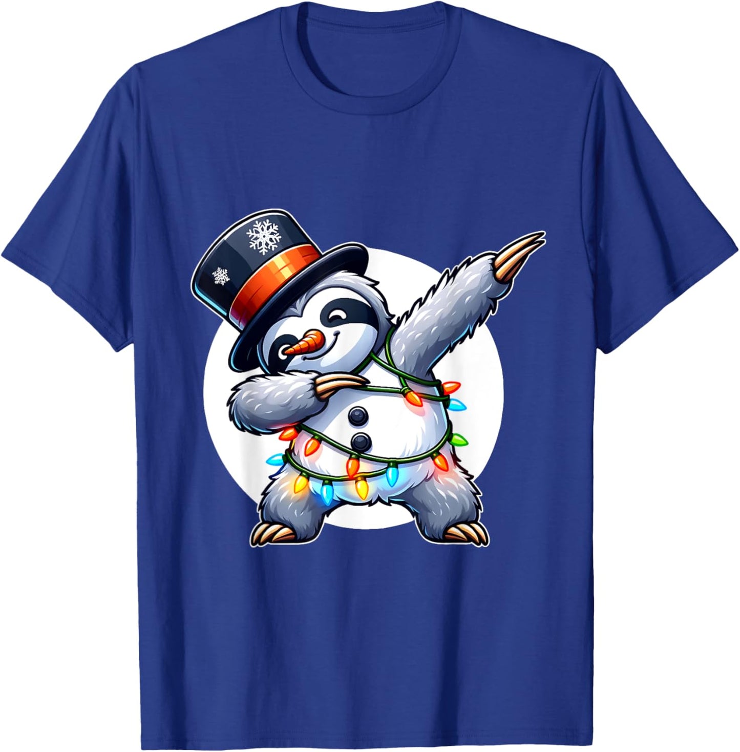 Dabbing Sloth Snowman Costume Christmas T-Shirt - T-Shirt | Royal