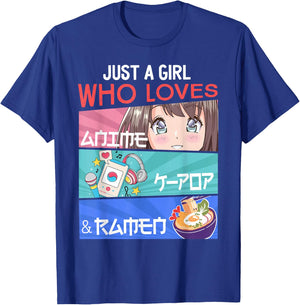 Just A Girl Who Loves Anime K-Pop Ramen KPop Lover Kawaii T-Shirt - T-Shirt | Royal
