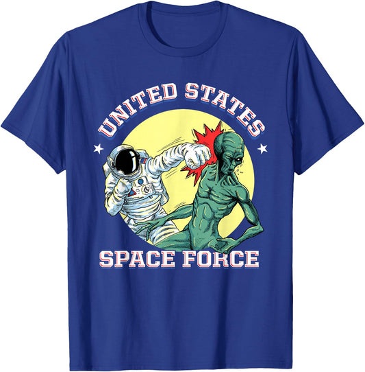 United States Space Force - Funny Space Lover & UFO Alien T-Shirt - T-Shirt | Royal