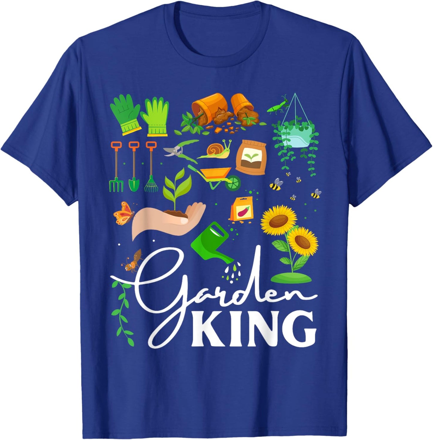 Garden King Funny Gardening Lovers Vegetable Gifts T-Shirt - T-Shirt | Royal