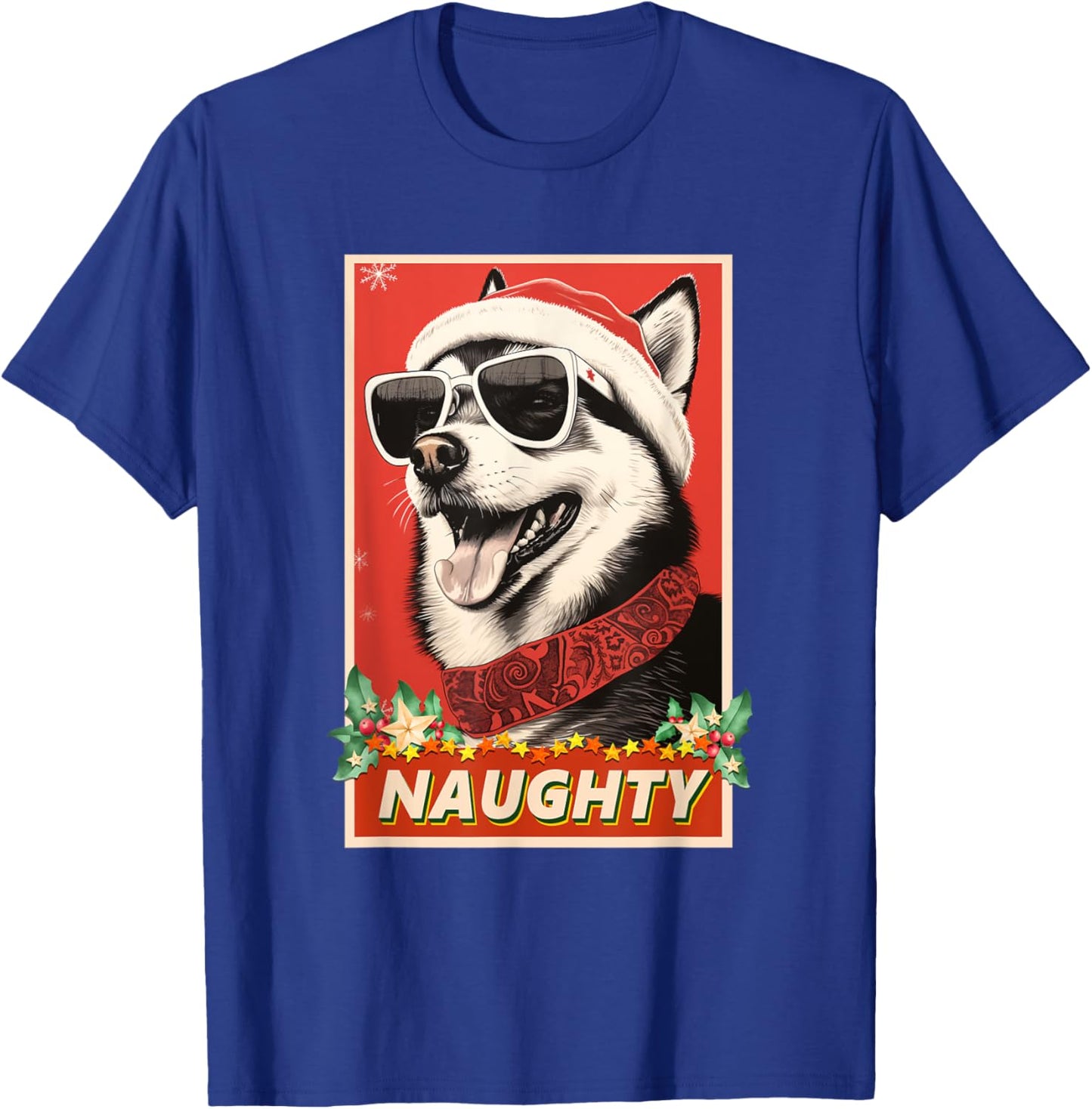 Funny Alaskan Klee Kai Christmas Naughty T-Shirt - T-Shirt | Royal