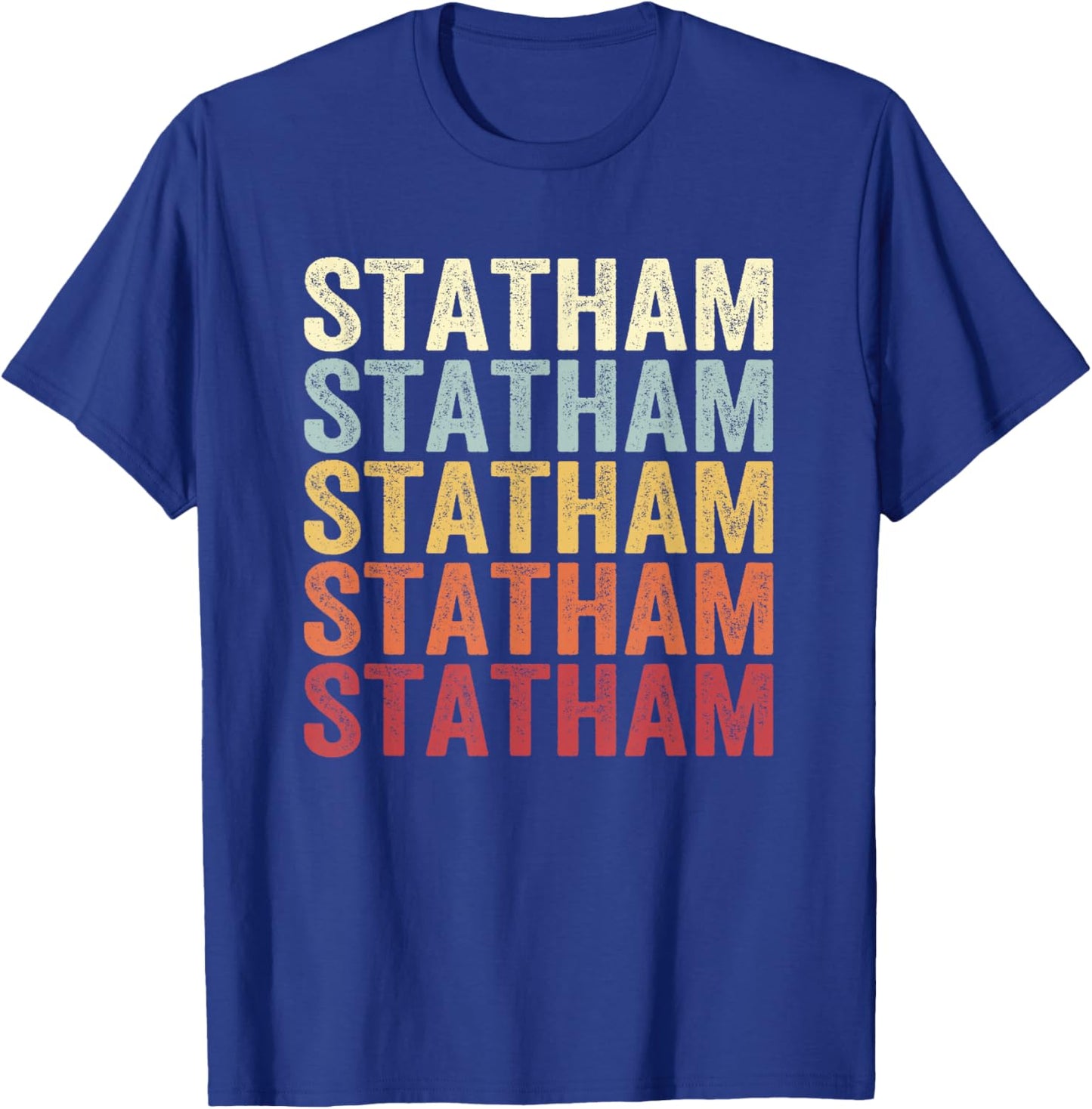 Statham Georgia Statham GA Retro Vintage Text T-Shirt - T-Shirt | Royal