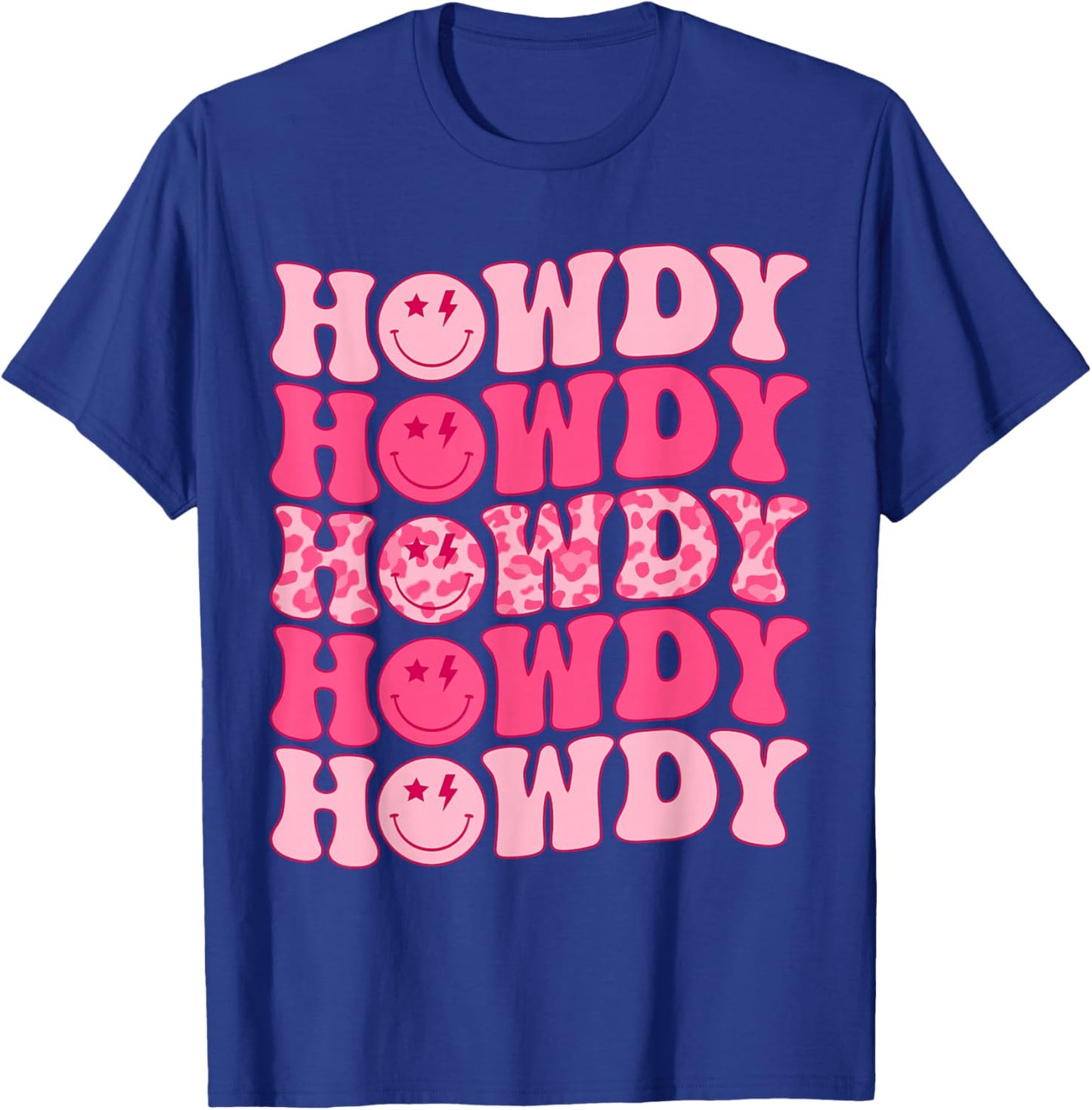 Groovy Howdy Western Girl Country Rodeo Pink Cowgirl Retro T-Shirt - T-Shirt | Royal