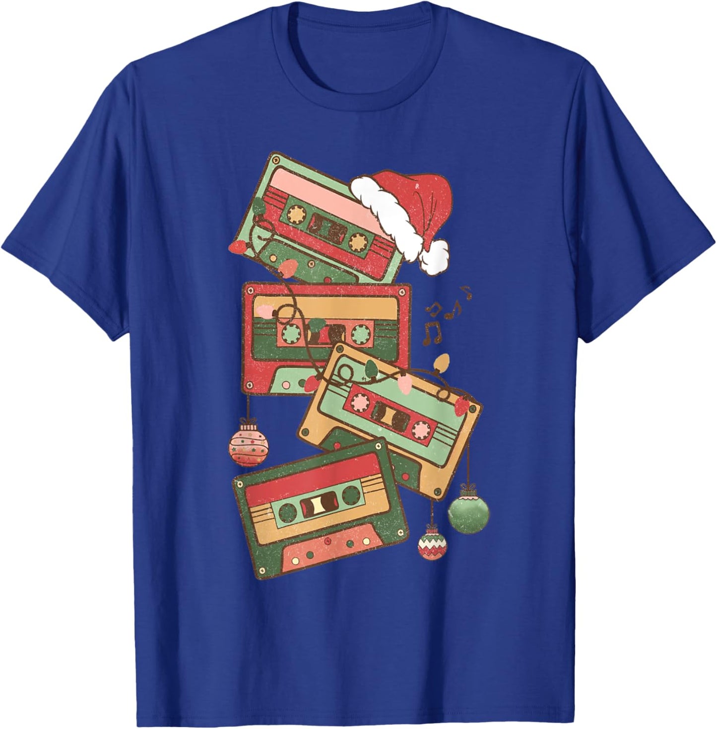 80 Christmas Cassette Tape Pencil 1980 Retro Throwback Music T-Shirt - T-Shirt | Royal