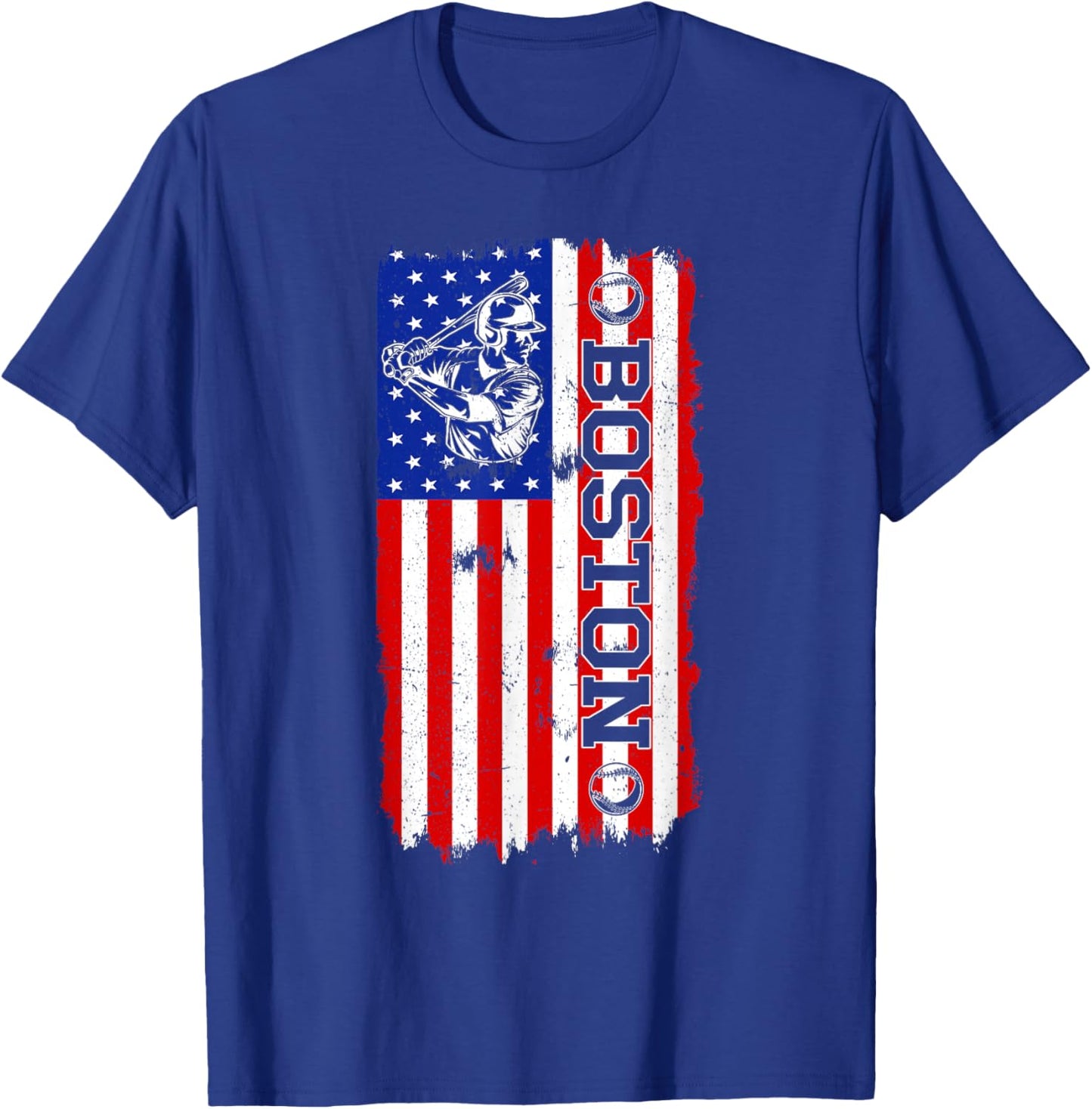 Vintage Style Boston Baseball and Men T-Shirt - T-Shirt | Royal