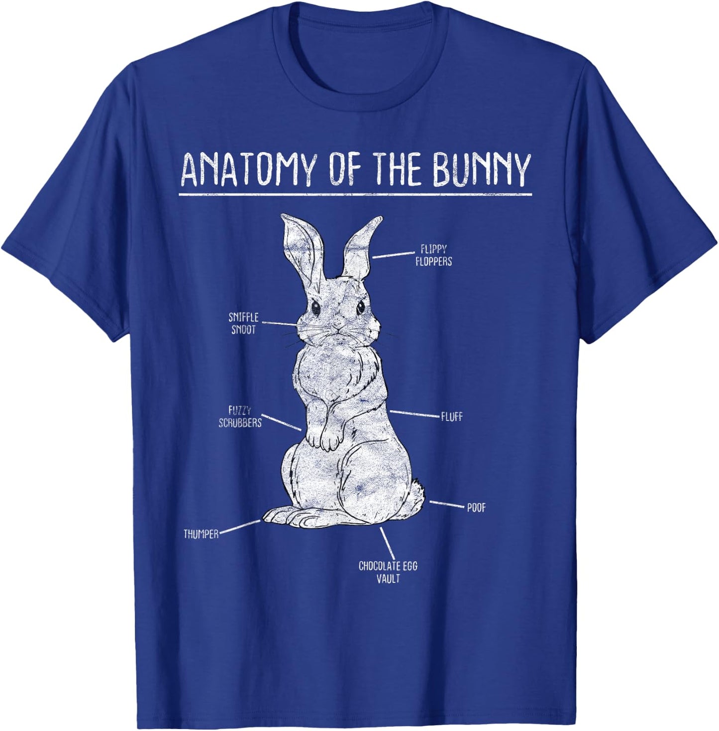 Rabbit Anatomy Bunny Lover Animal Pet Owner Gift T-Shirt - T-Shirt | Royal