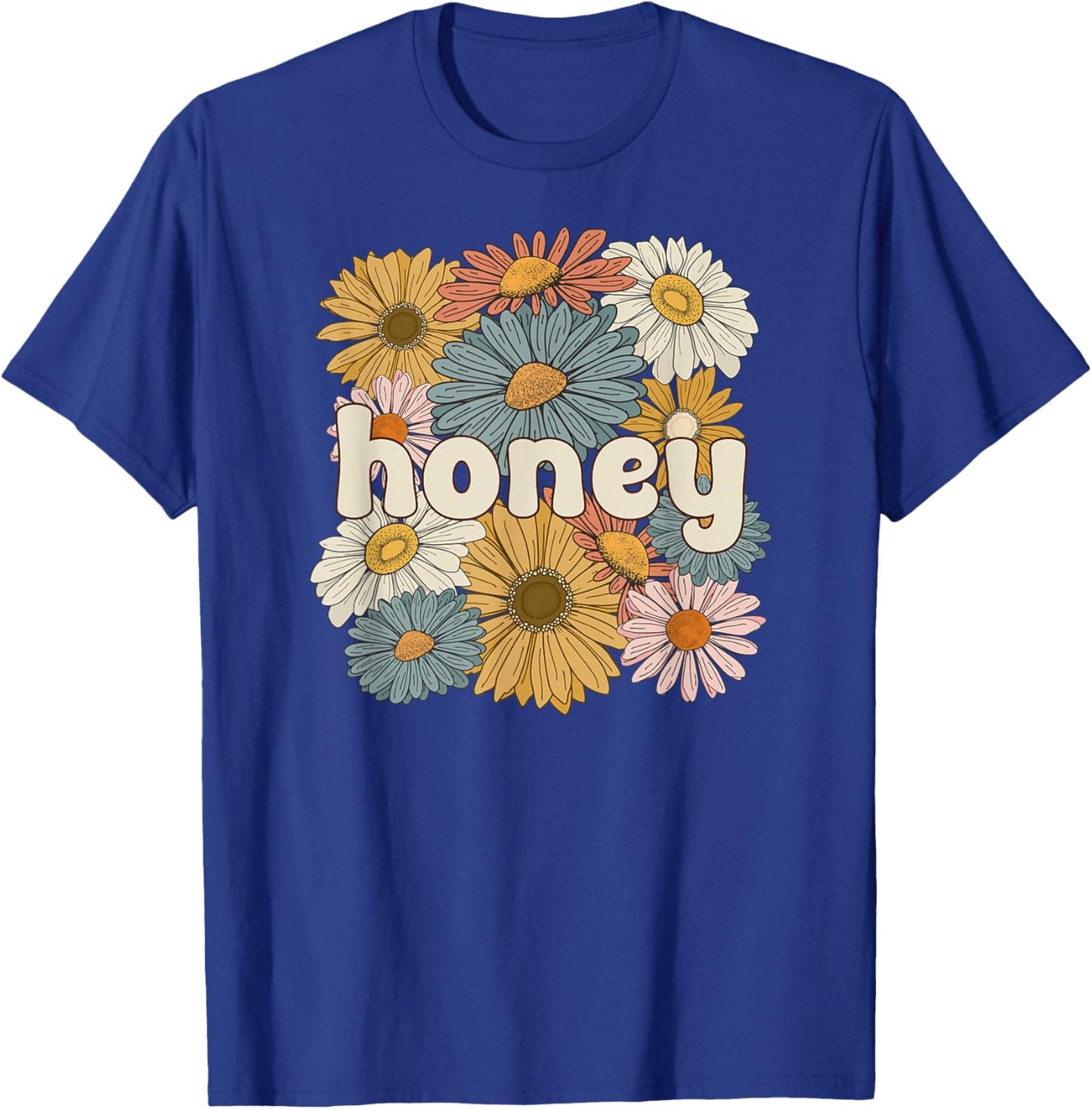 Groovy Honey Grandmother Flowers Honey Grandma T-Shirt - T-Shirt | Royal