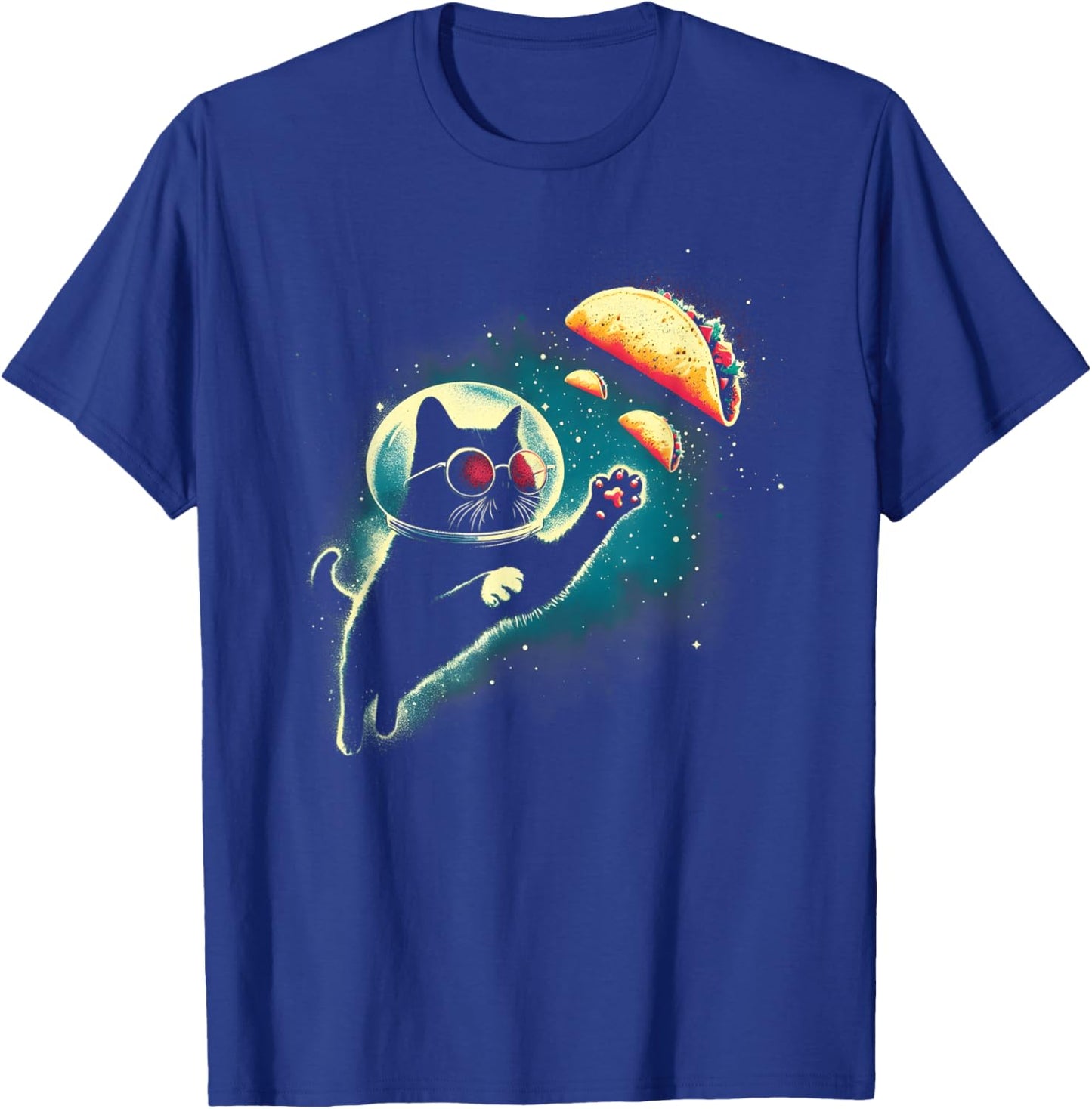 Cat In Space Grabs Tacos - Funny Kitten Space Taco Lover T-Shirt - T-Shirt | Royal