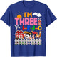 I'm Three-i-e-i-o 3 Years Old 3rd Birthday Girl Farm T-Shirt - T-Shirt | Royal