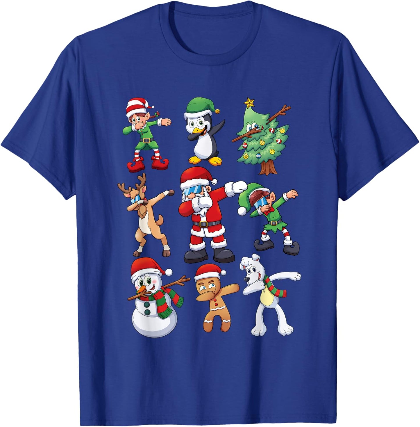Christmas Shirt for Kids Boys Dabbing Santa Elves Xmas Gift T-Shirt - T-Shirt | Royal