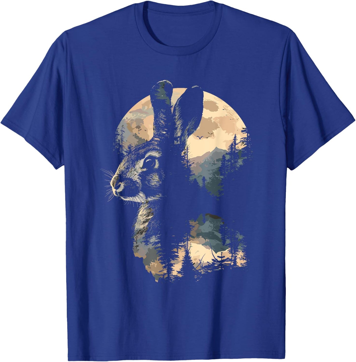 Rabbit Mountain Landscape Nature Wildlife T-Shirt - T-Shirt | Royal