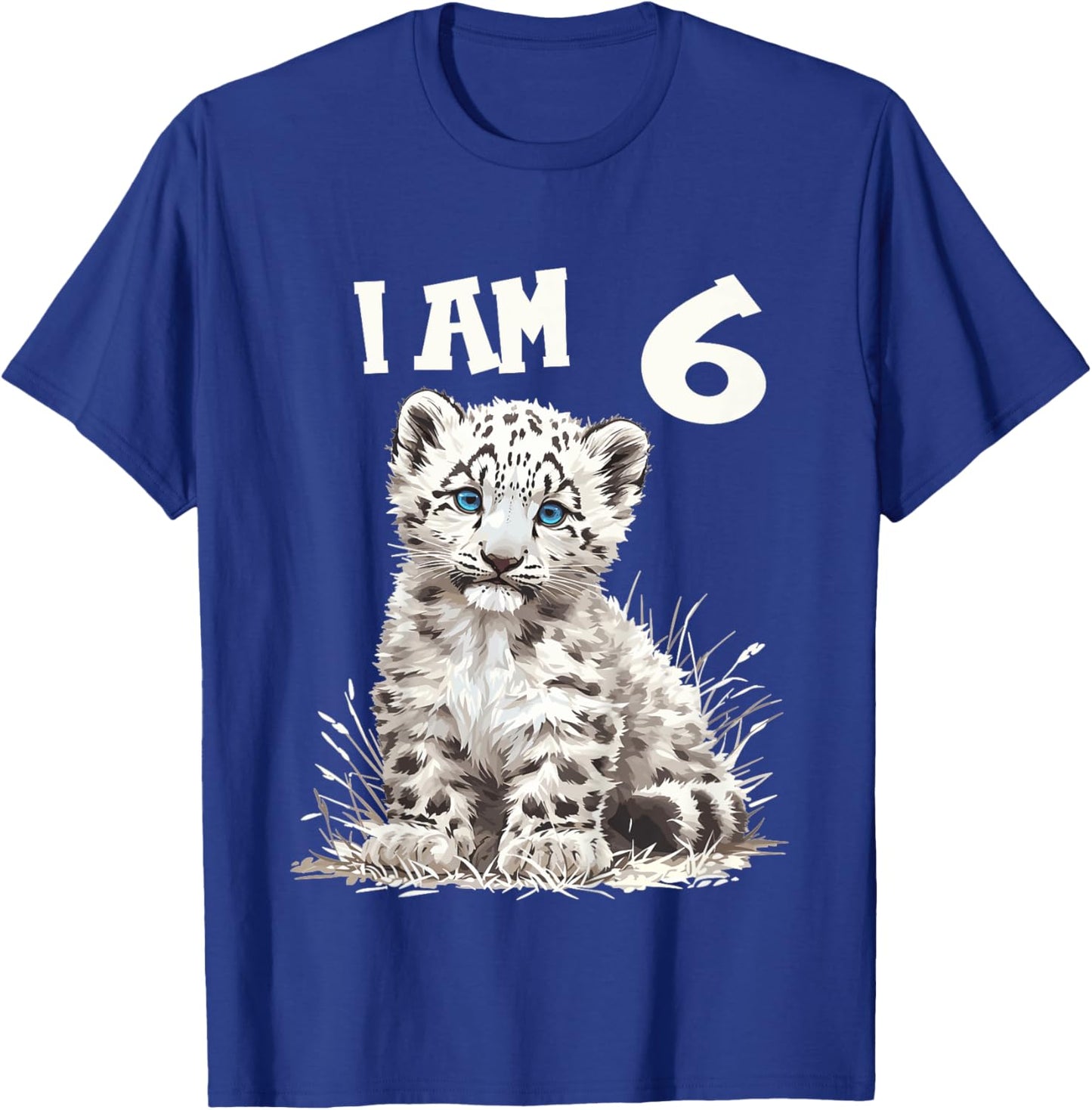 Kids 6 Years old 6 birthday Snow Leopards Boy girl Snow Leopard T-Shirt - T-Shirt | Royal