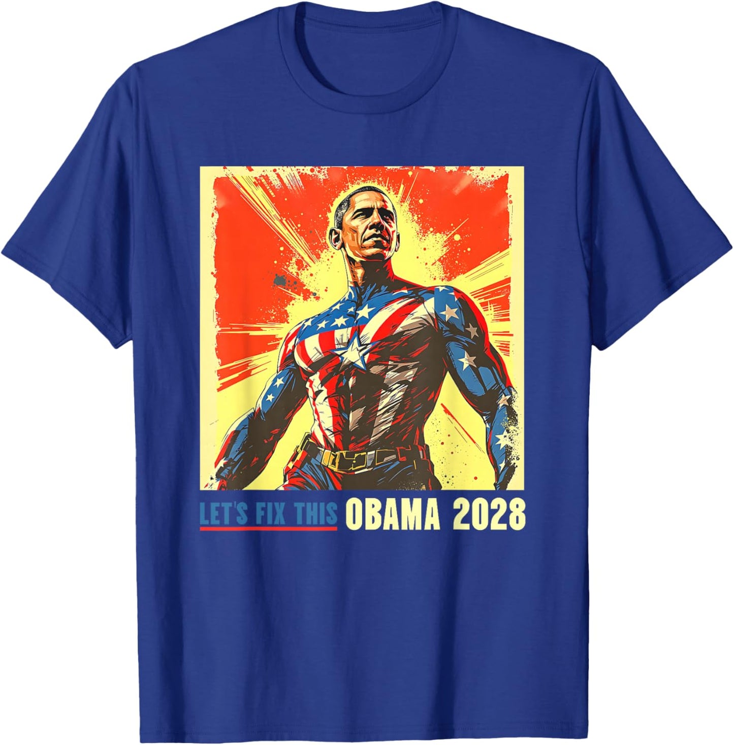 Obama Let's Fix This 2028 Barack for President 48 T-Shirt - T-Shirt | Royal