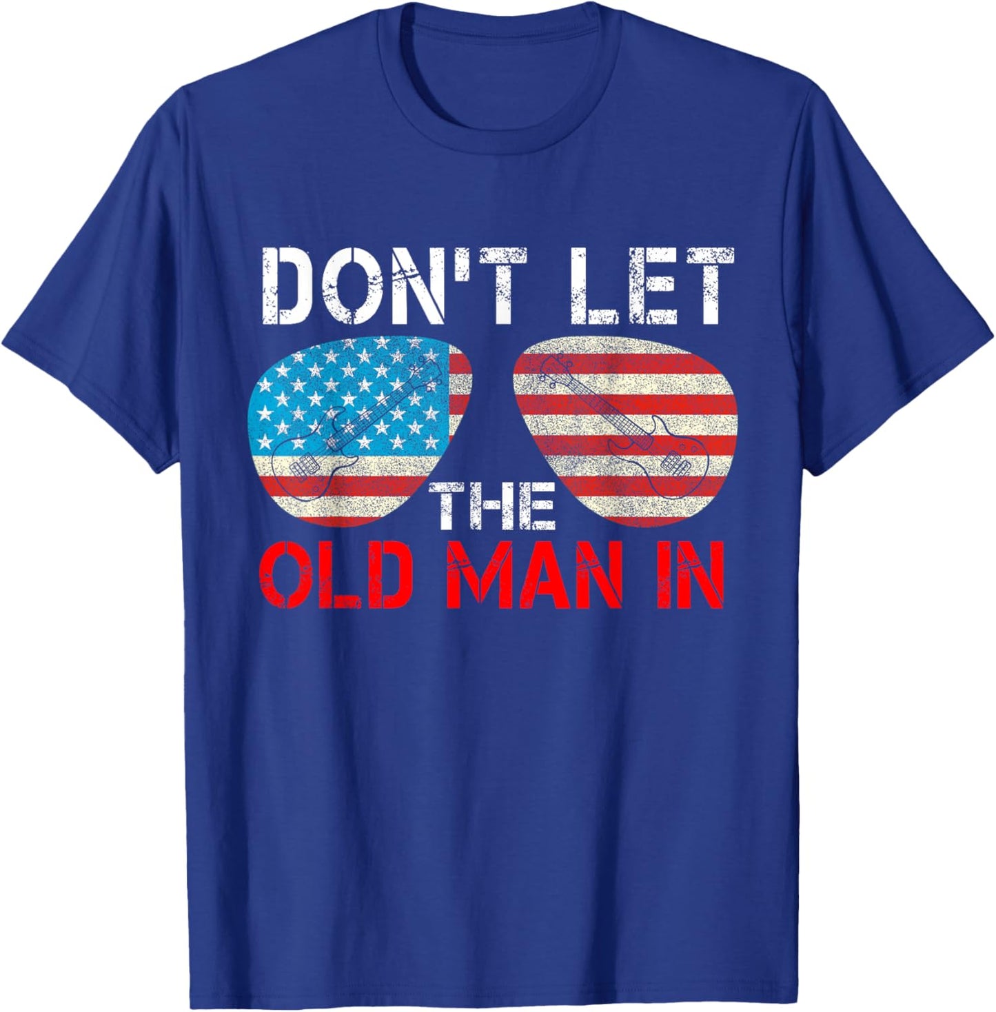 Retro Don't let the old man in Vintage American flag T-Shirt - T-Shirt | Royal