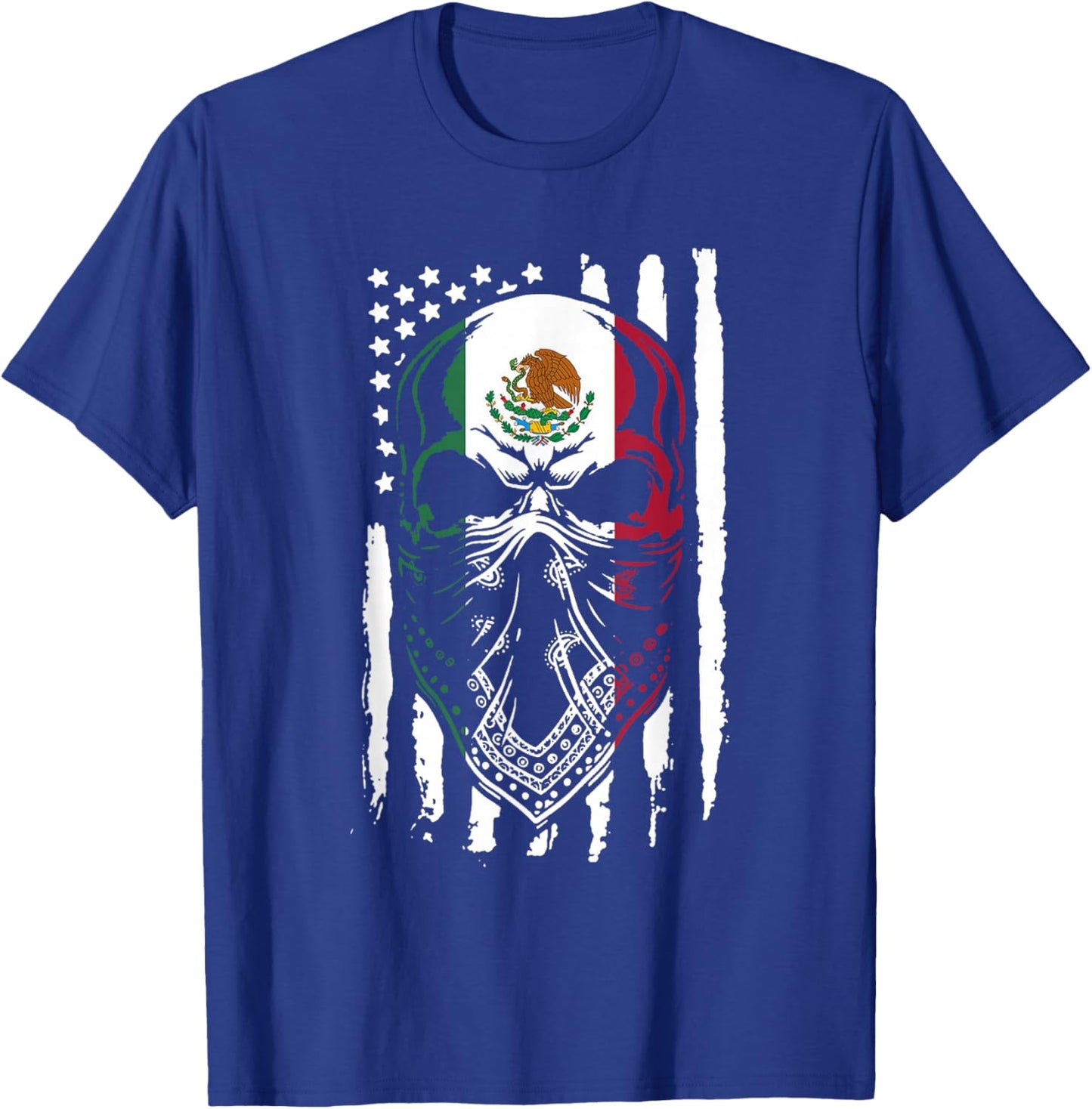 Mexico Vintage Mexican Flag Pride Hat Jersey T-Shirt - T-Shirt | Royal