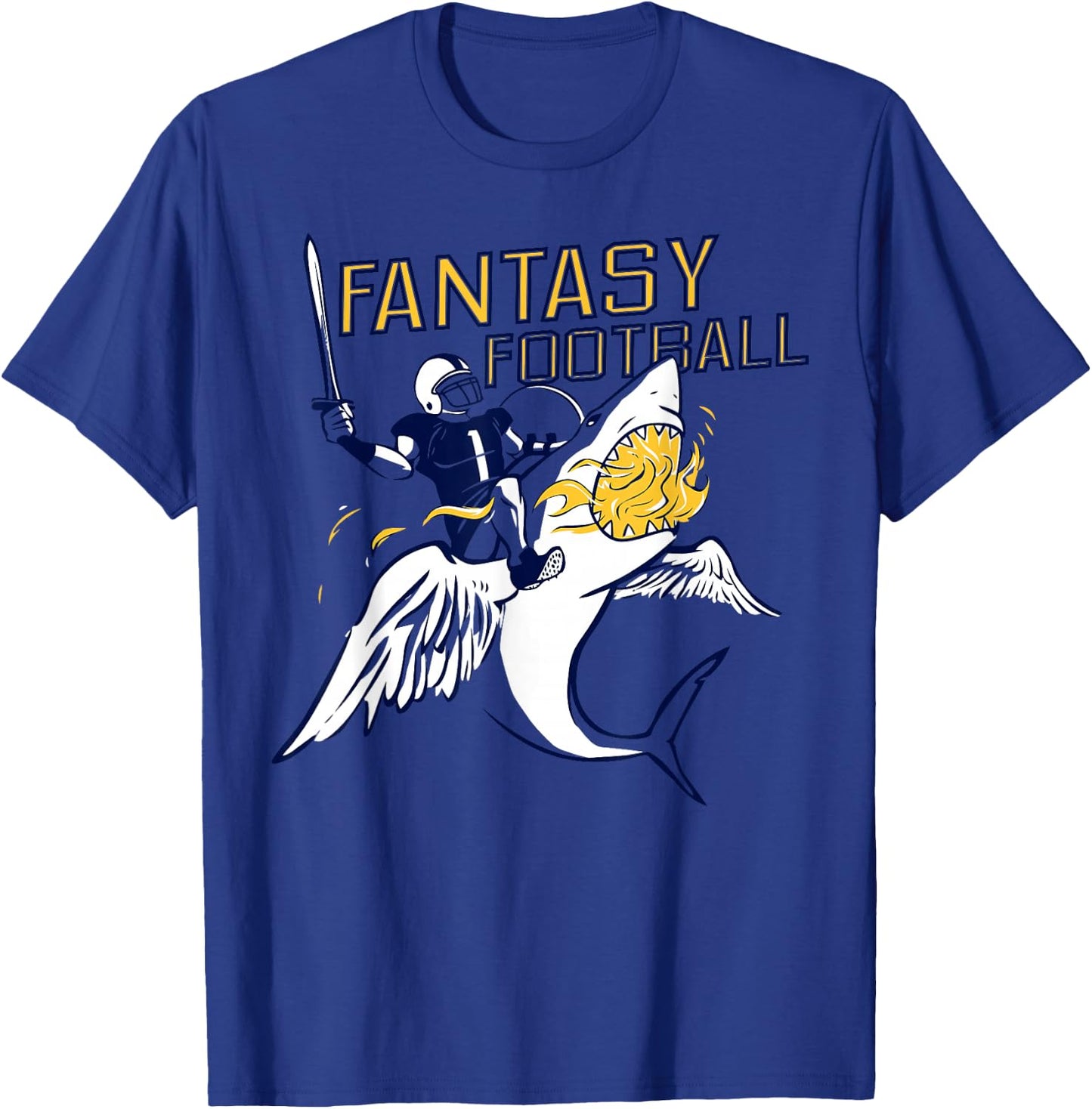 Fantasy Football Shark Funny Draft T-Shirt - T-Shirt | Royal