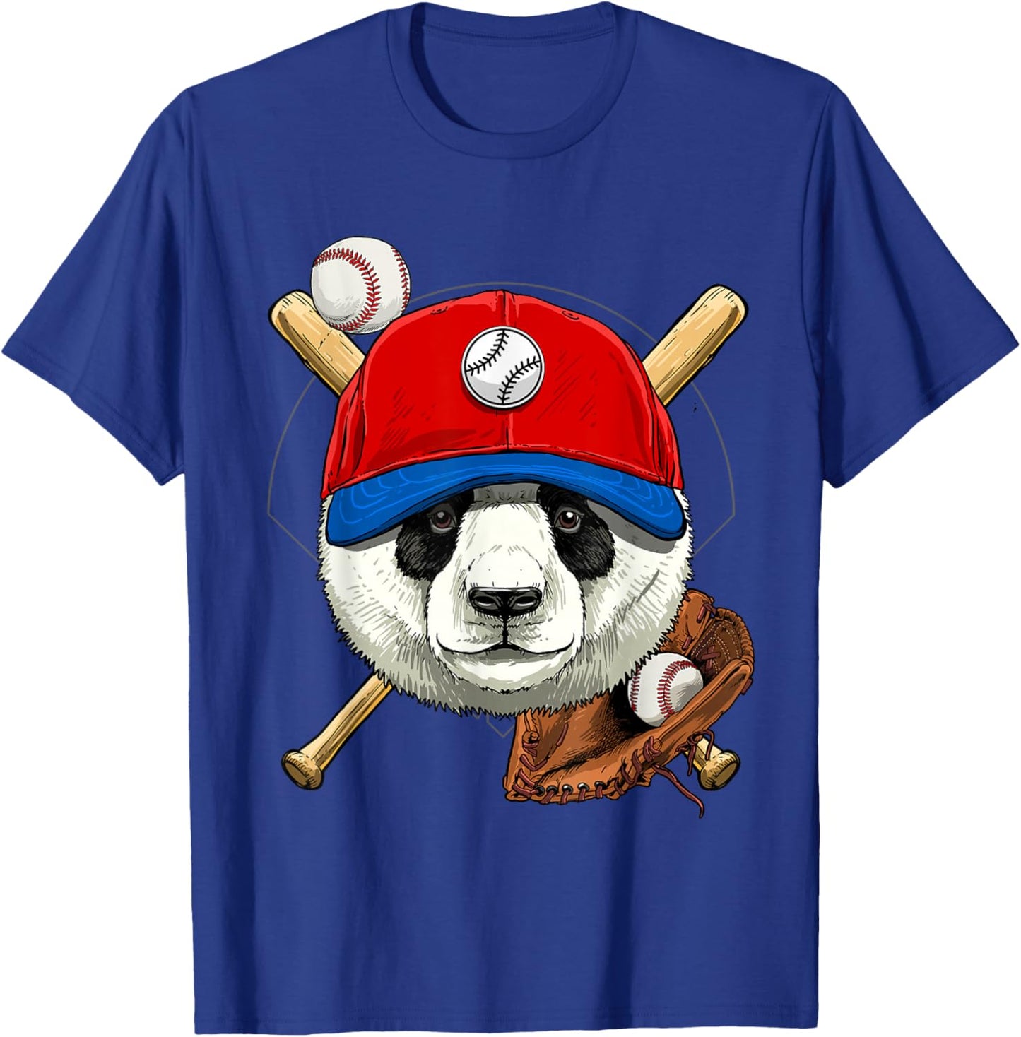 Panda Baseball Panda Lovers Baseball Player T-Shirt - T-Shirt | Royal