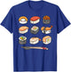 Happy Sushi Anime Kawaii Set Japanese Food Lover Otaku Manga T-Shirt - T-Shirt | Royal