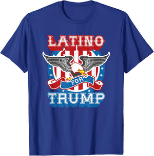Latino For Trump 2020 Election Hispanic Conservative Vote T-Shirt - T-Shirt | Royal
