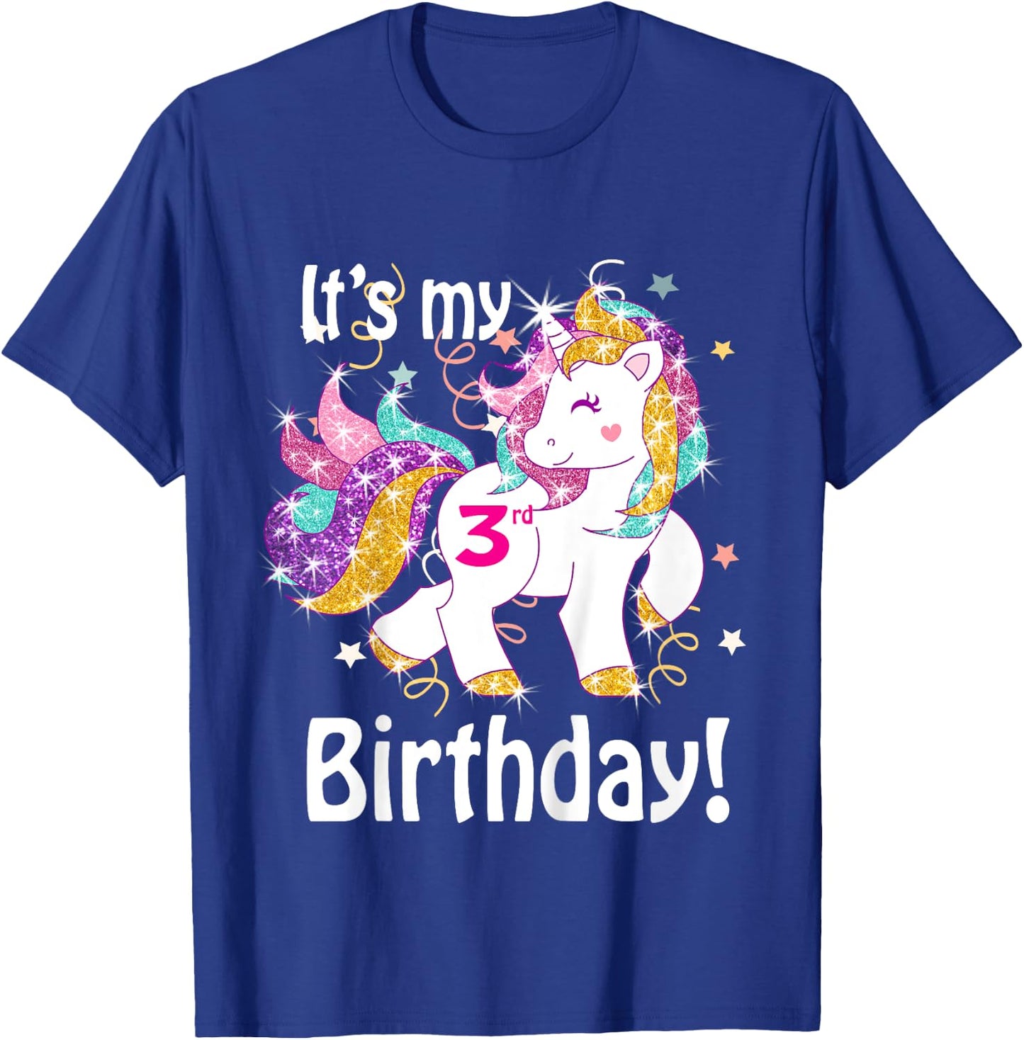 Its my 3rd Birthday (3 year old) unicorn Birthday shirt gift T-Shirt - T-Shirt | Royal