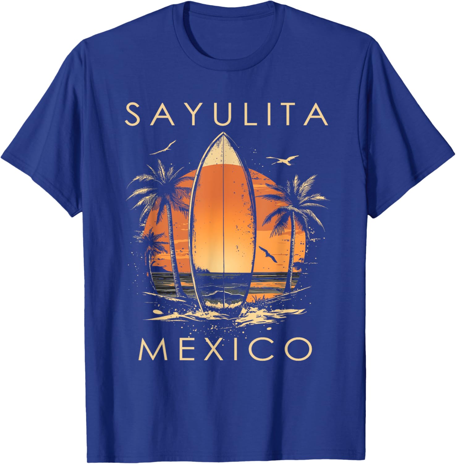 Surfboarder Sayulita Mexico Beach Surfing Surfer Vintage T-Shirt - T-Shirt | Royal