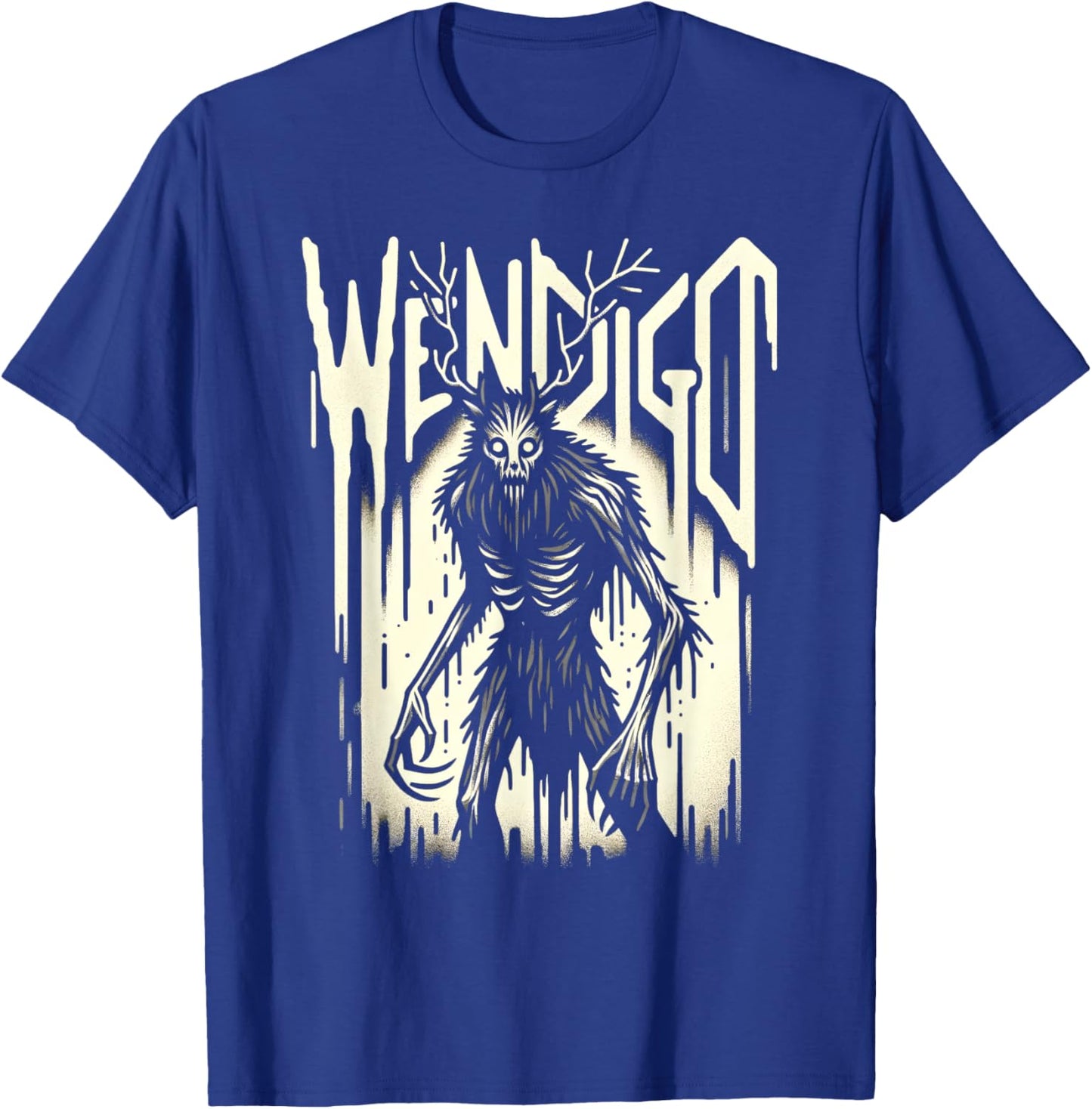 Evil Horror Monster Cryptozoology Cryptid Wendigo T-Shirt - T-Shirt | Royal