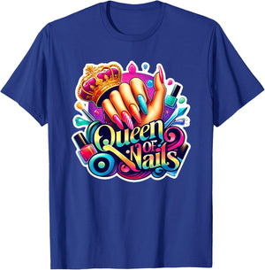 Nail Tech Polish Queen of Nails - Manicure Spa Travel T-Shirt - T-Shirt | Royal