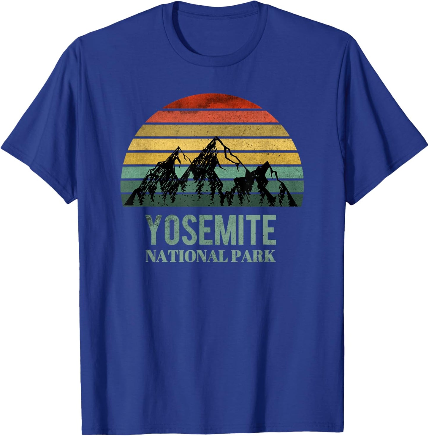 Vintage Yosemite National Park Mountain California T-Shirt - T-Shirt | Royal