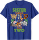 2nd Birthday Zoo Safari Jungle Sister Of The Wild and Two T-Shirt - T-Shirt | Royal