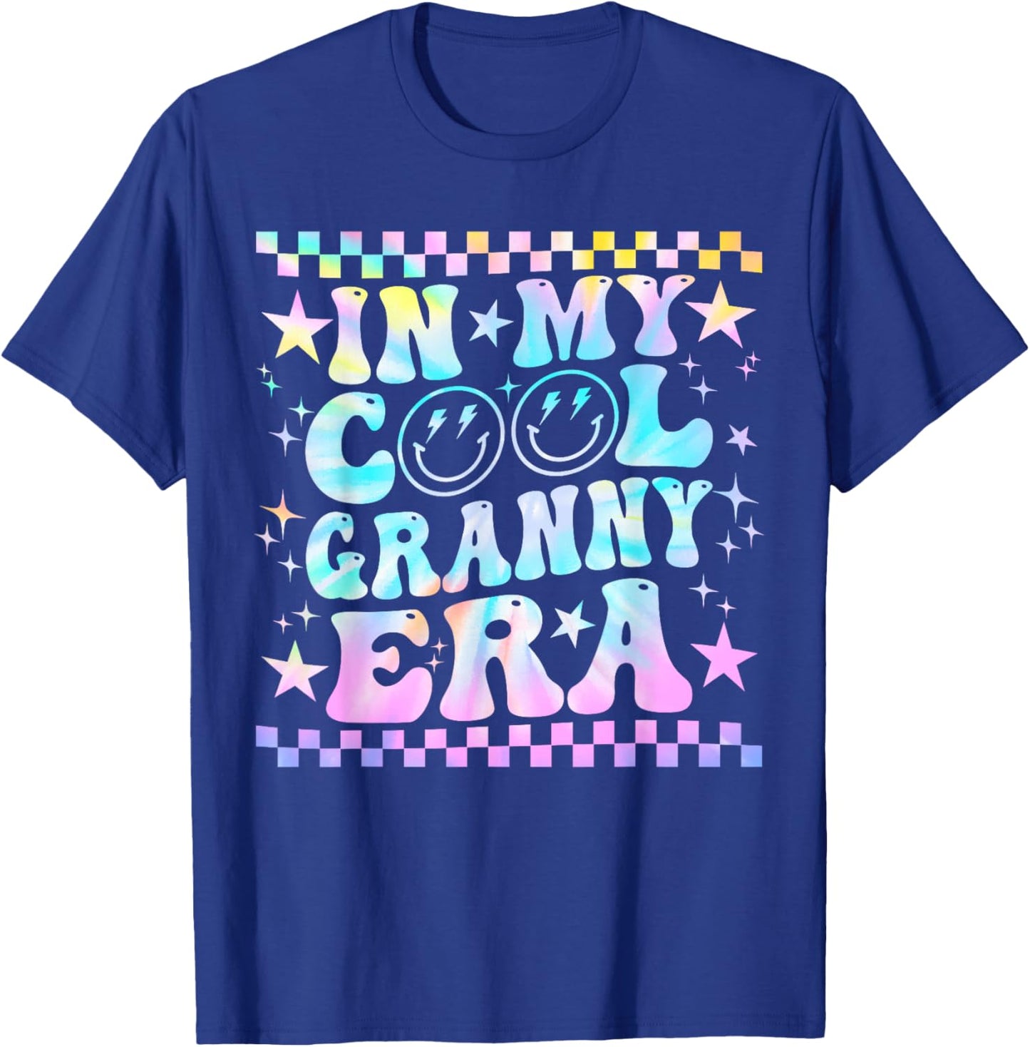 Tie Dye Groovy In My Cool Granny Era Funny Family T-Shirt - T-Shirt | Royal