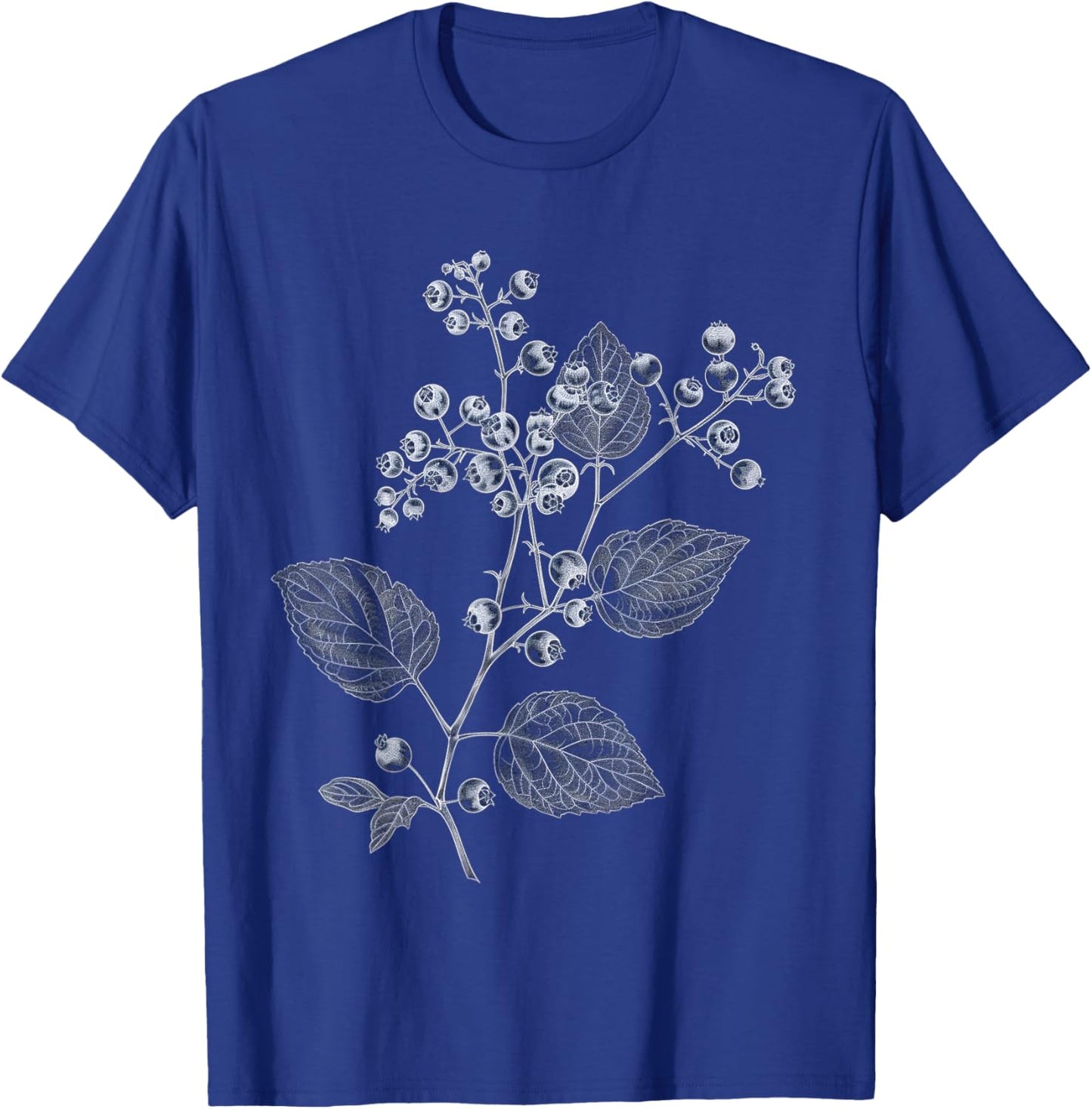 Blueberry Botanical Drawing T-Shirt - T-Shirt | Royal