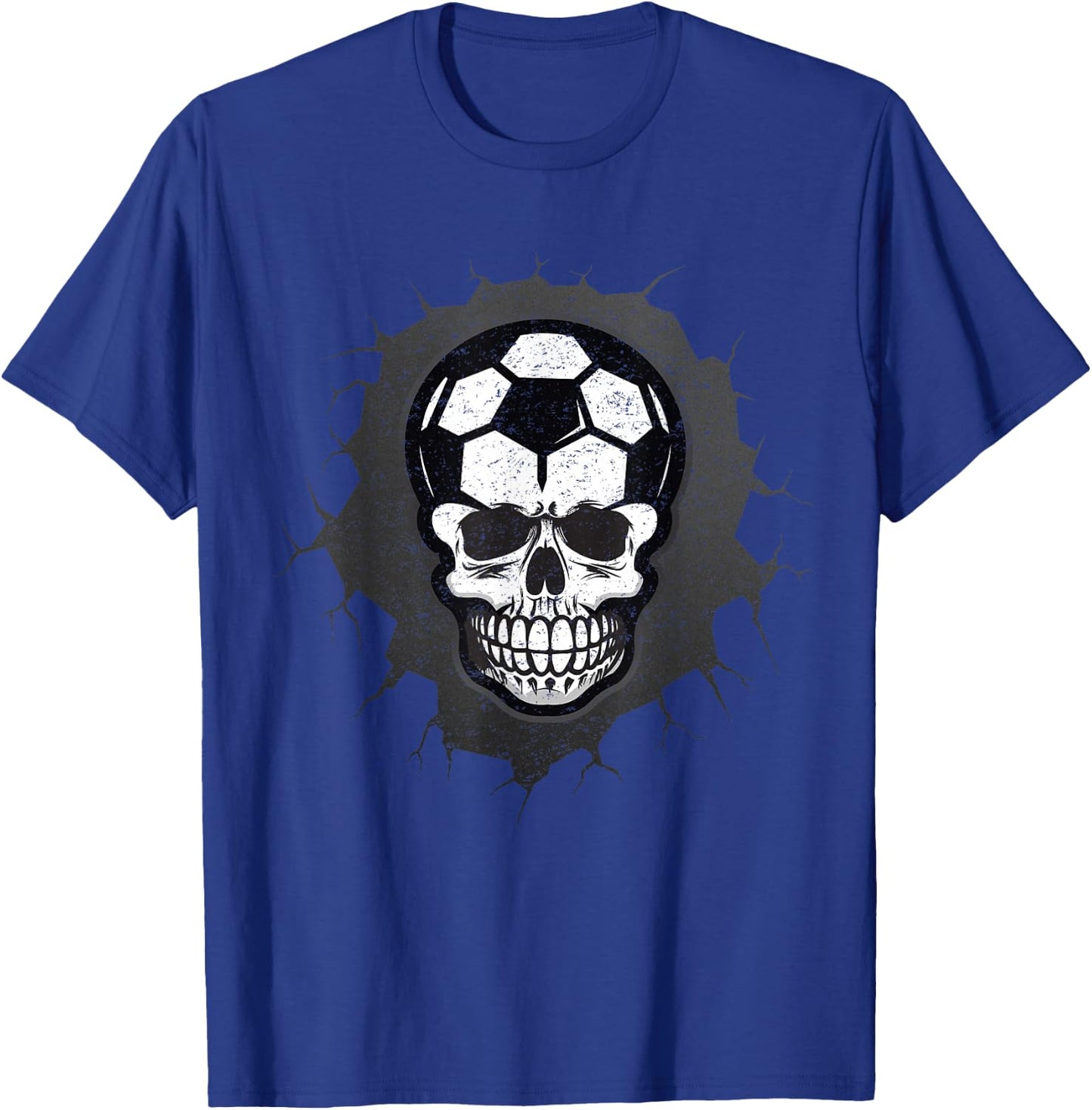 Soccer Skull Halloween, Skeleton Sporty Athlete T-Shirt - T-Shirt | Royal