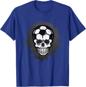 Soccer Skull Halloween, Skeleton Sporty Athlete T-Shirt - T-Shirt | Royal