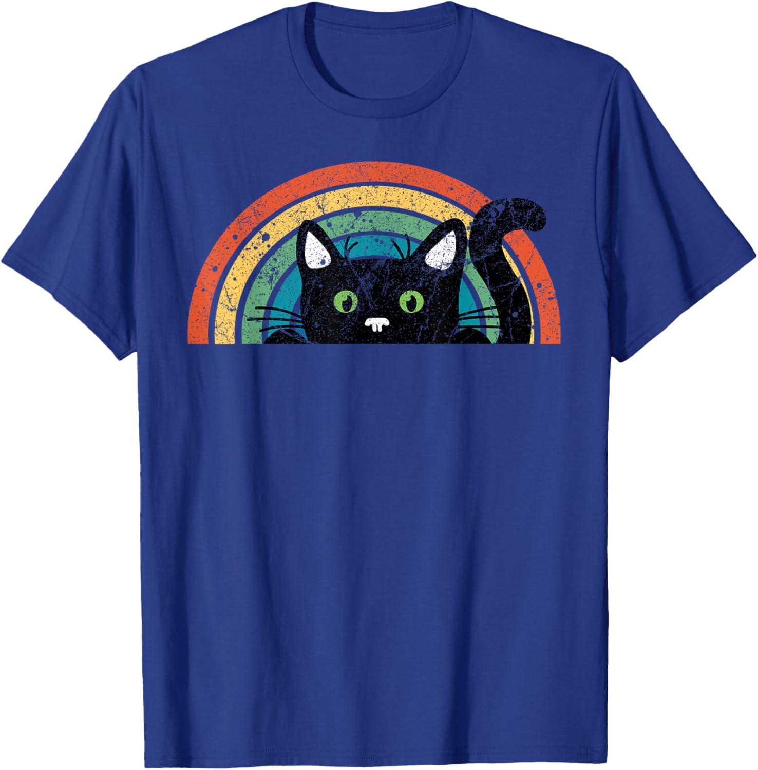 Vintage Black Cat Retro For Cat Lover, Cat Mom, Cat Dad T-Shirt - T-Shirt | Royal