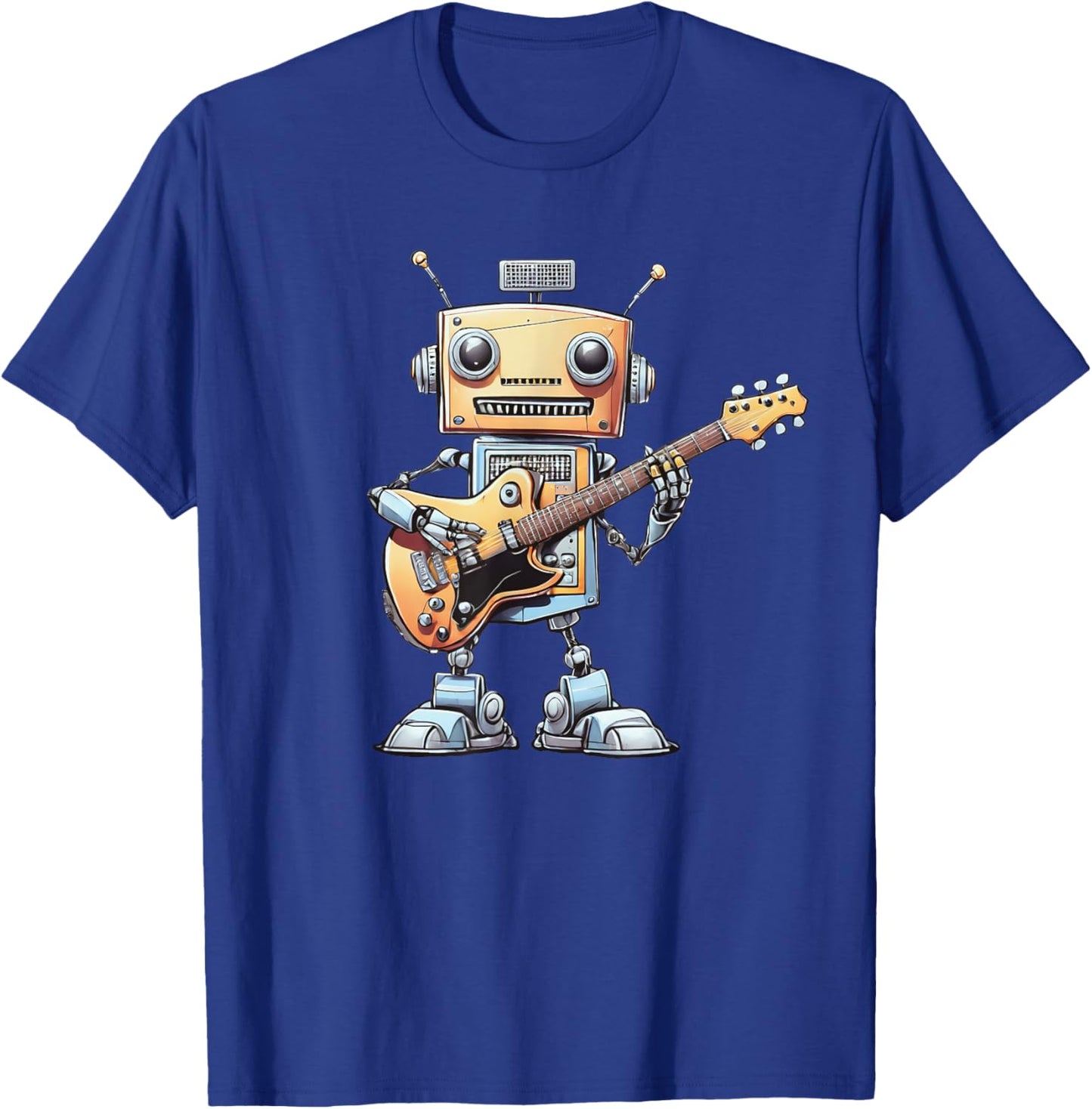 Funny Guitarist Robot Guitar Player Musician Robotics Gift T-Shirt - T-Shirt | Royal