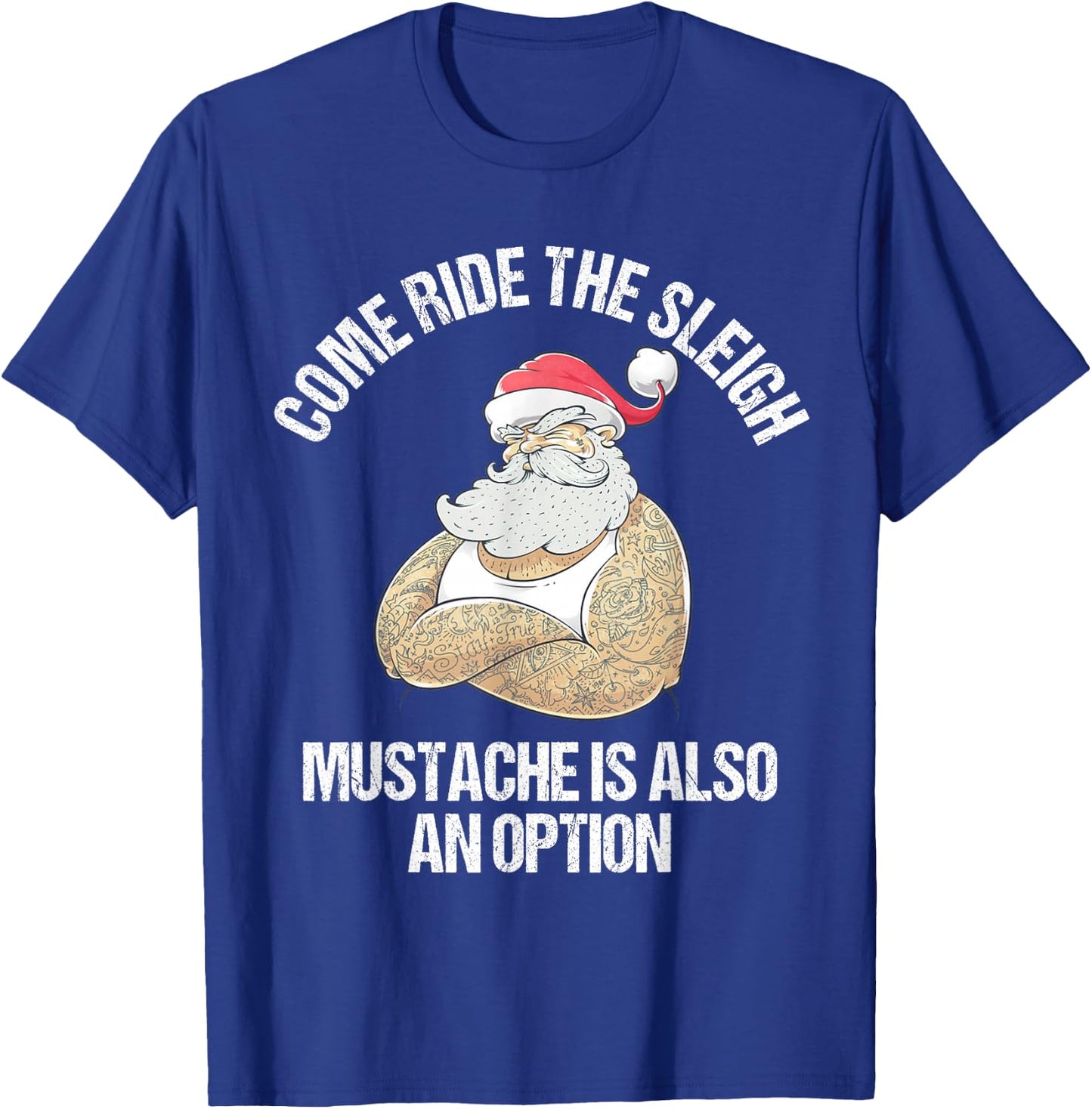 Christmas Inappropriate Naughty Santa Free Sleigh Rides T-Shirt - T-Shirt | Royal