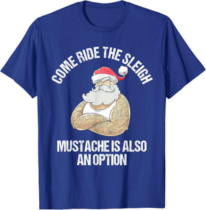 Christmas Inappropriate Naughty Santa Free Sleigh Rides T-Shirt - T-Shirt | Royal