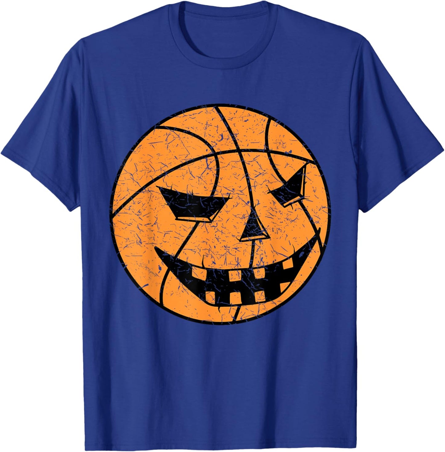 Boys Halloween Jack O Lantern Basketball Player Coach T-Shirt - T-Shirt | Royal