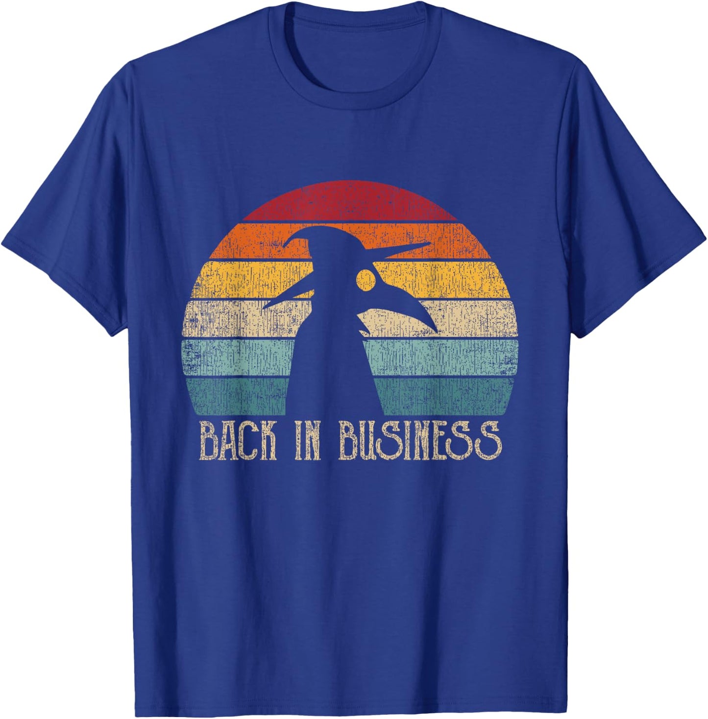 Vintage Plague Doctor Back In Business Retro T-Shirt - T-Shirt | Royal